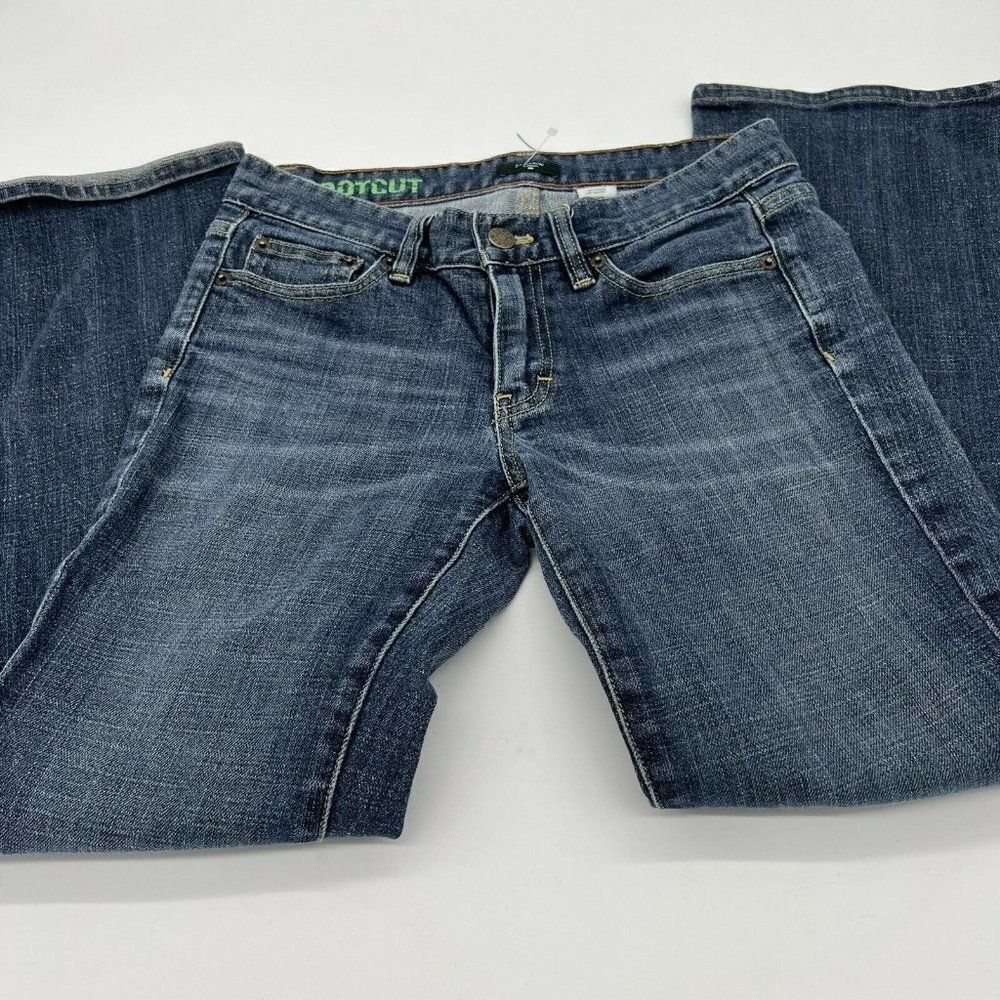 J Crew Blue Boot Cut Denim Medium Wash Jeans Size 27S 27x28